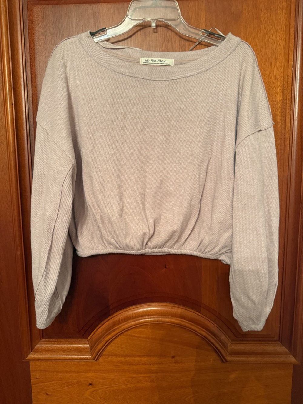 Free People Women's Light mauve Cropped Pullover Sweater